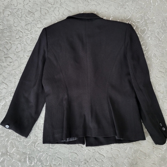 Vintage Black Clio Blazer Double Breasted Short Lightweight Military Pea Coat 10 - Picture 6 of 8